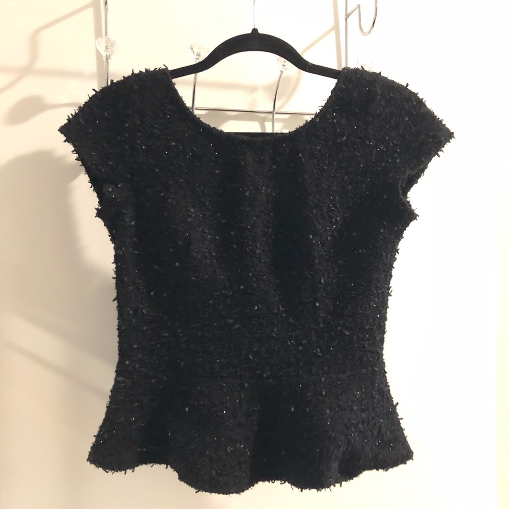Design lab peplum sequin top size extra small